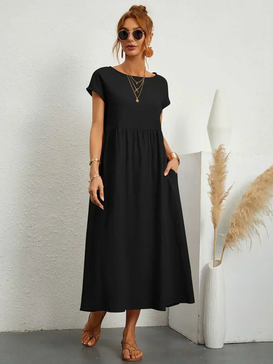 Sophie | Abito estivo elegante in lino per donne | Maxi