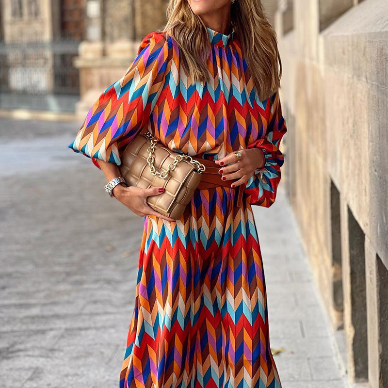 Abito estivo midi zigzag allegro da donna