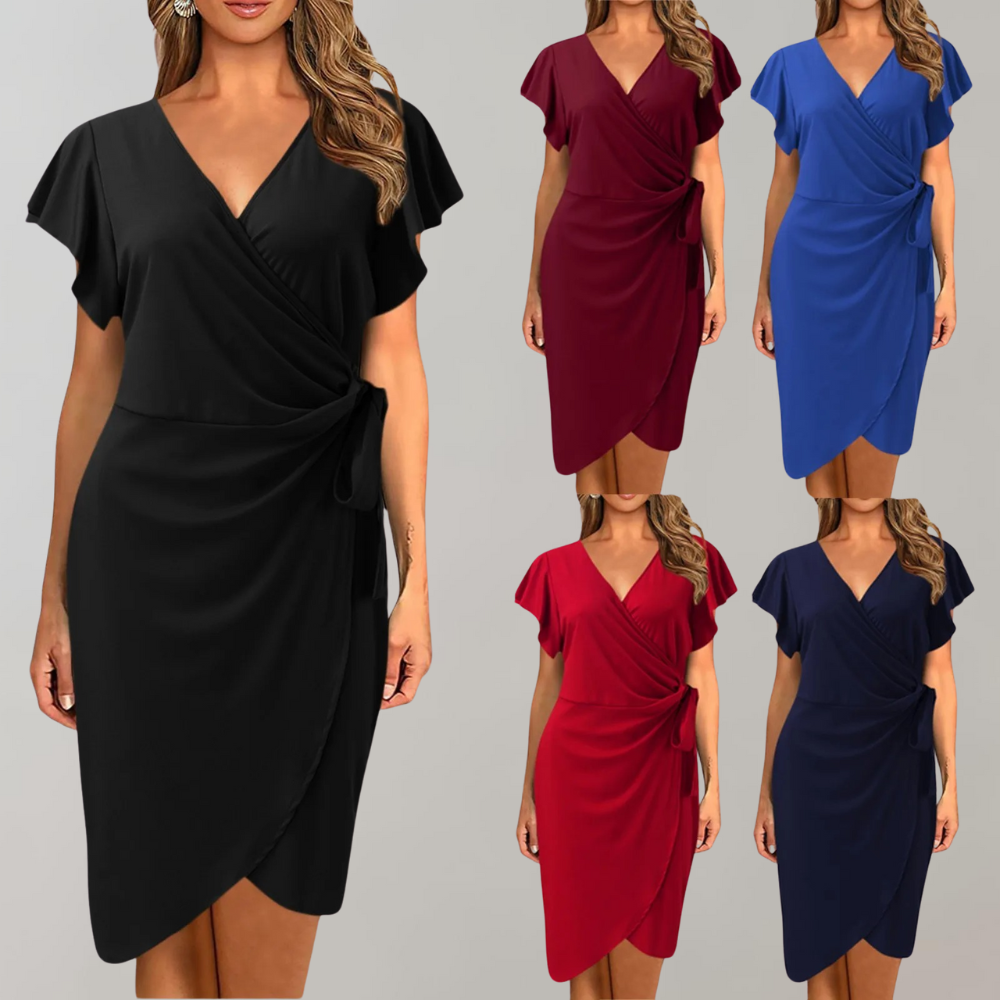 Dames Elegante Wickelkleid | Midi