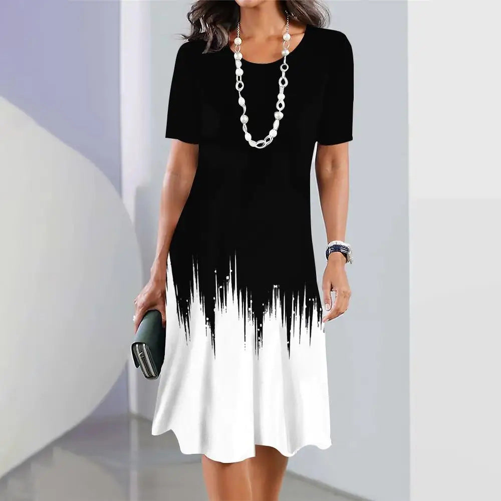 Dames Scherpe-print zomerjurk | Midi