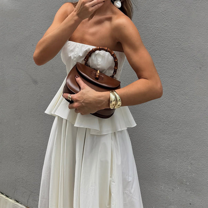 Dames Strapless Gelaagde Zomerjurk | Maxi