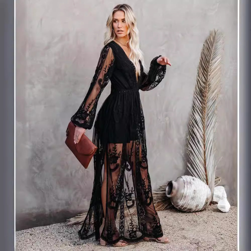 Dames Elegante Transparante Cocktailjurk | Maxi