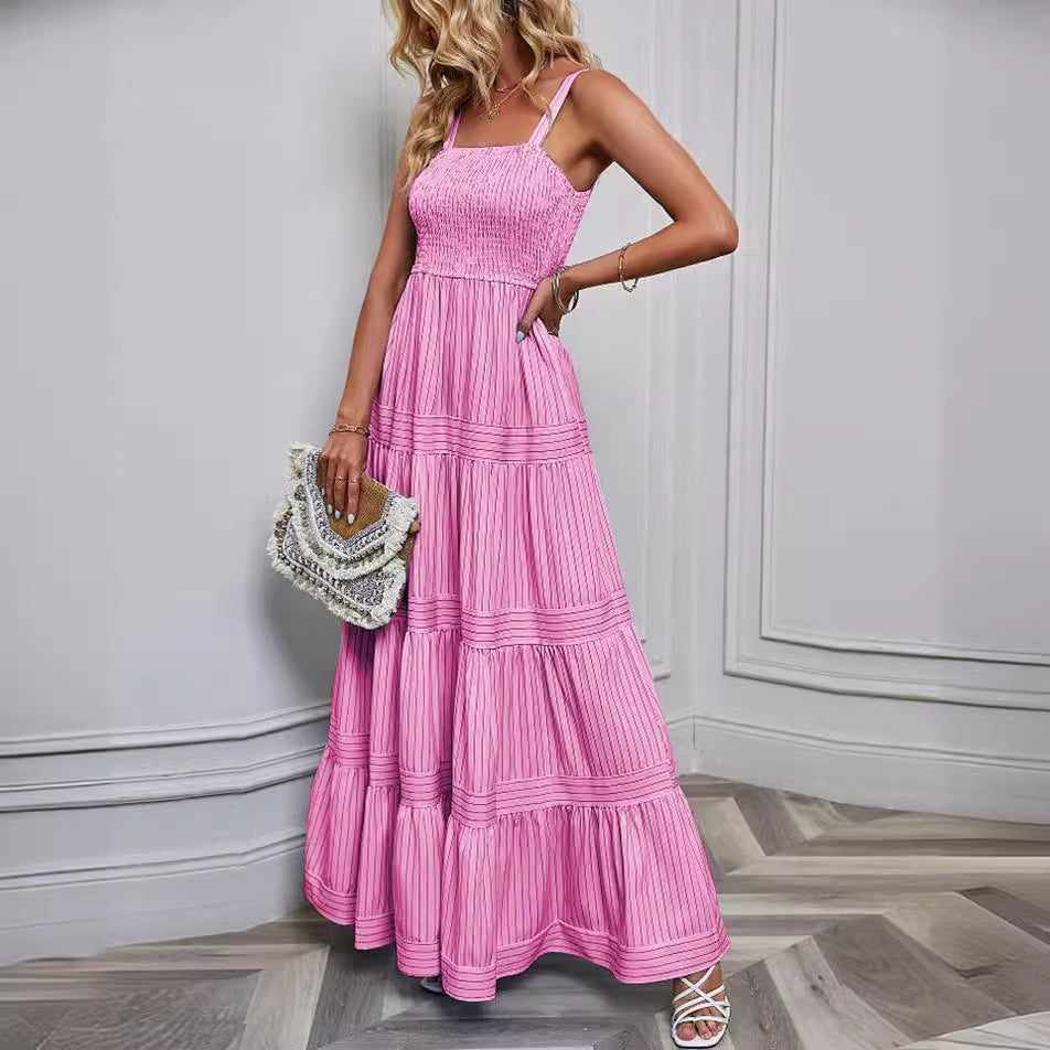 Dames Luchtige geplooide zomerjurk | Maxi