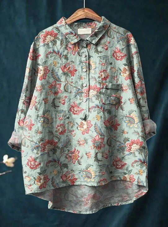 Dames Zomer Blouse | Langarm, Bedrukt