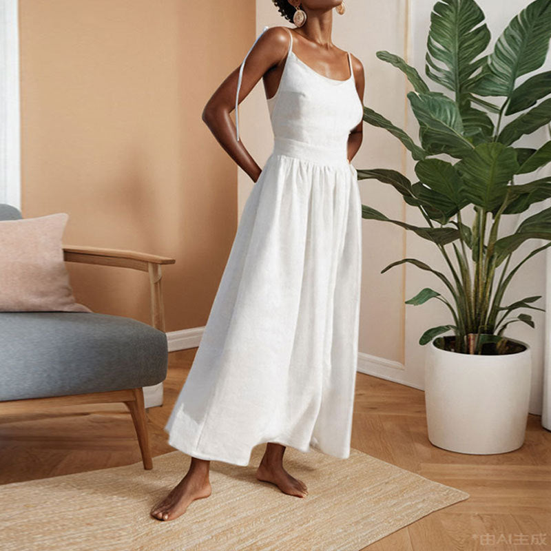 Dames asymmetrische zomerjurk | Midi