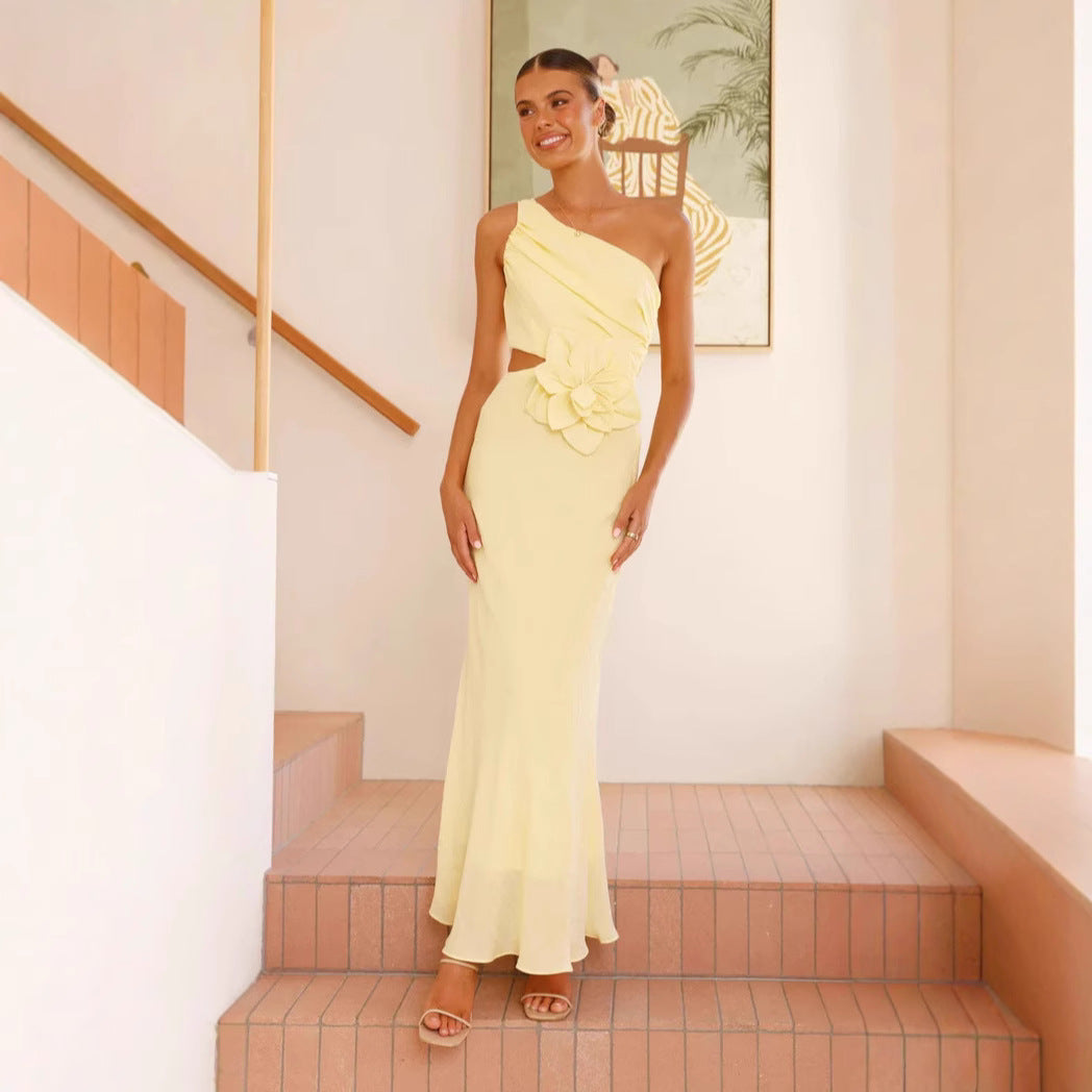 Dames Asymmetrische Avondjurk | Maxi