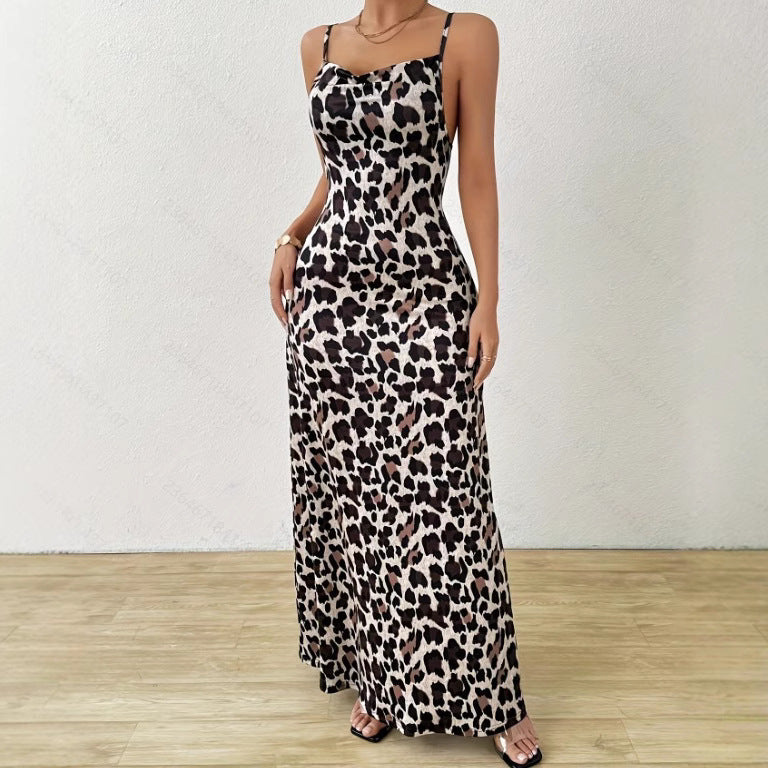 Dames Sexy panterprint zomerjurk | Maxi