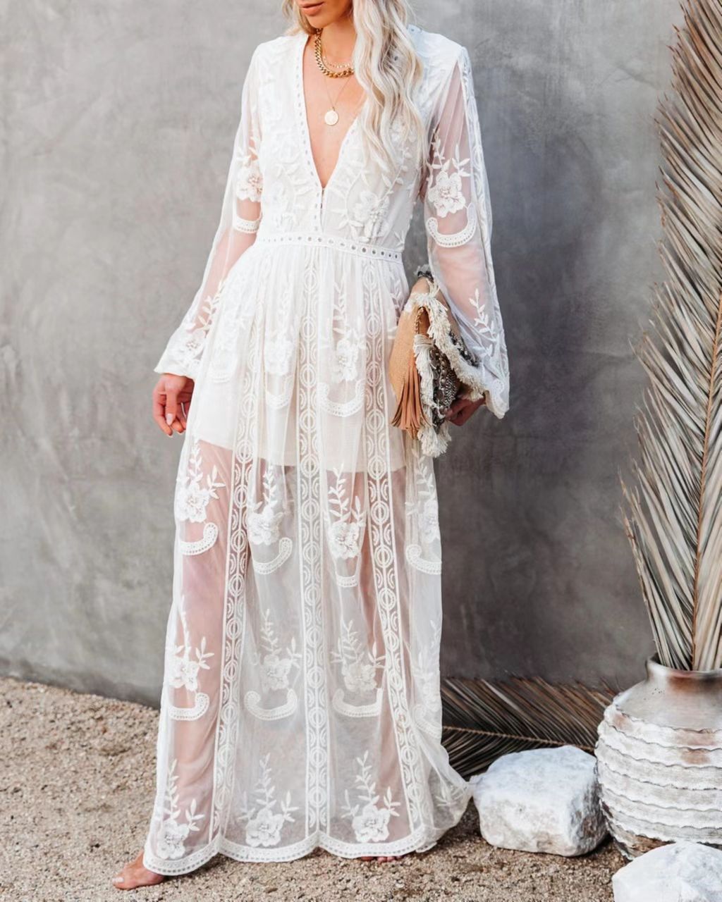 Dames Elegante Transparante Cocktailjurk | Maxi