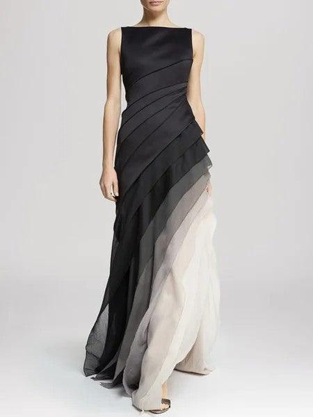 Dames Elegante avondjurk met ombre effect | Maxi