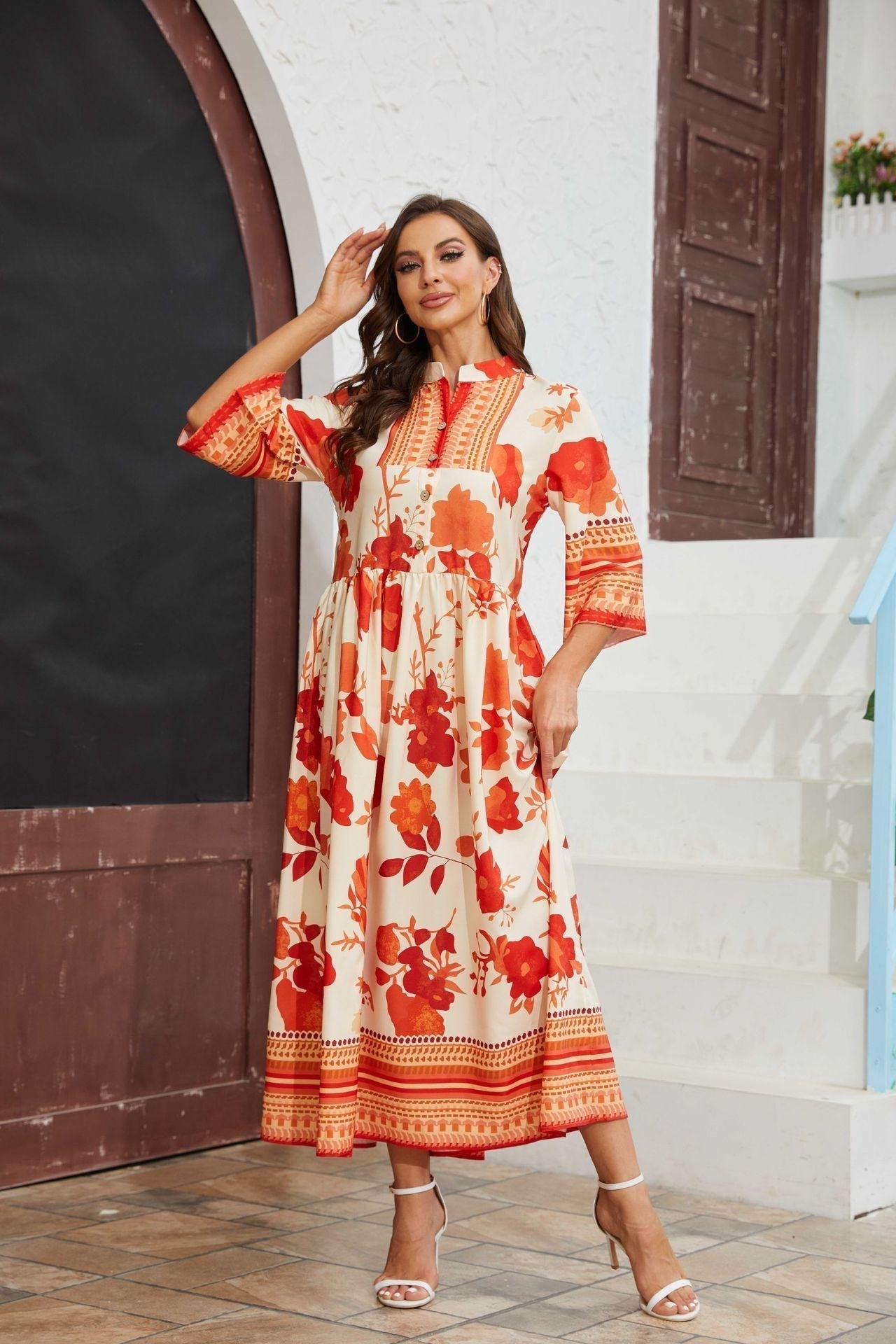 Dames Bohemien Bloemenprint Zomerjurk | Maxi