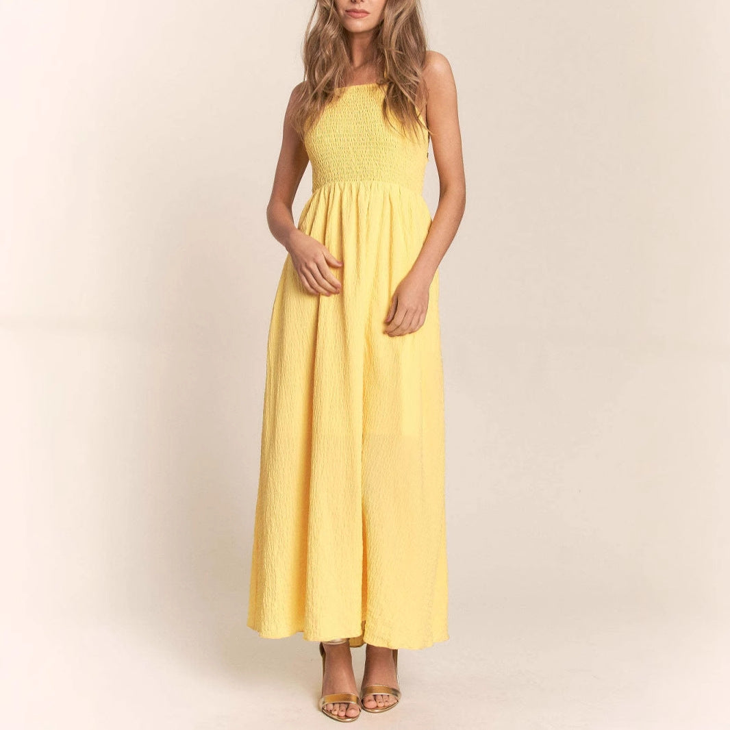 Dames Elegante geplooide zomerjurk | Maxi