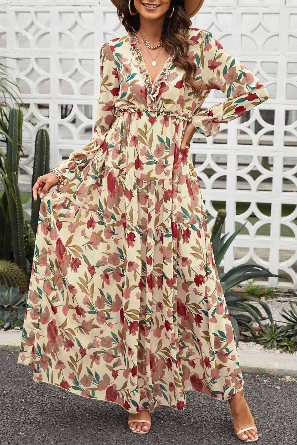 Abito estivo lungo da donna con stampa floreale ariosa | Maxi