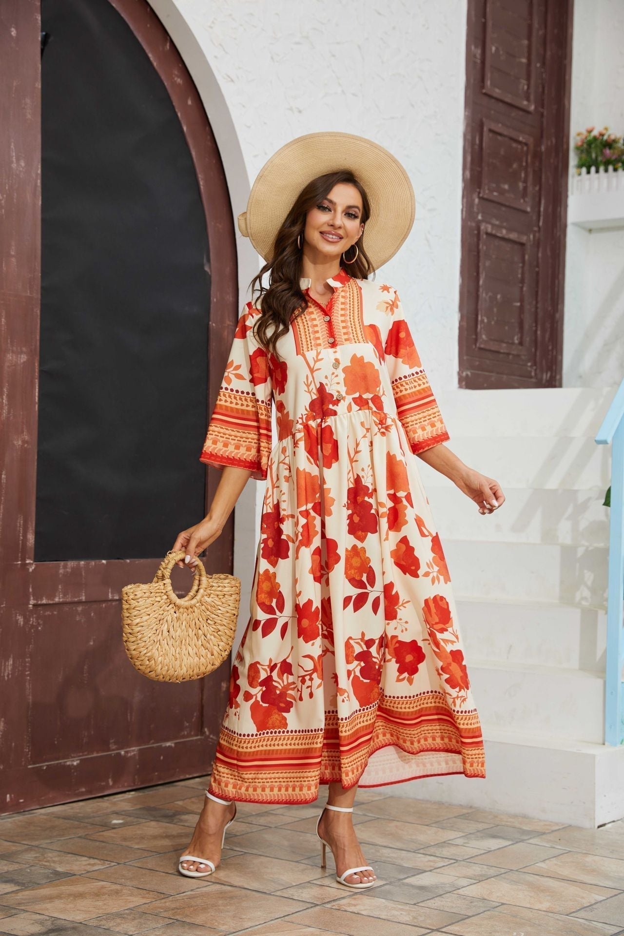 Dames Bohemien Bloemenprint Zomerjurk | Maxi