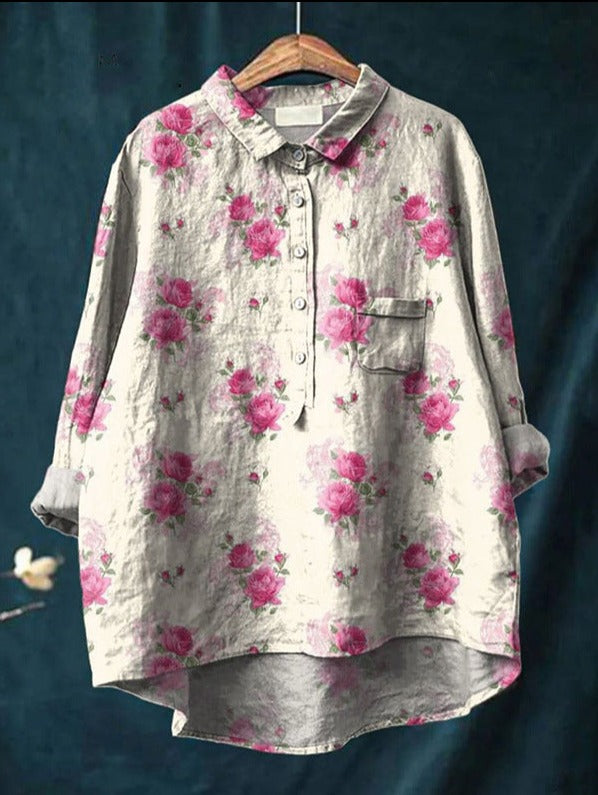 Dames Zomer Blouse | Langarm, Bedrukt