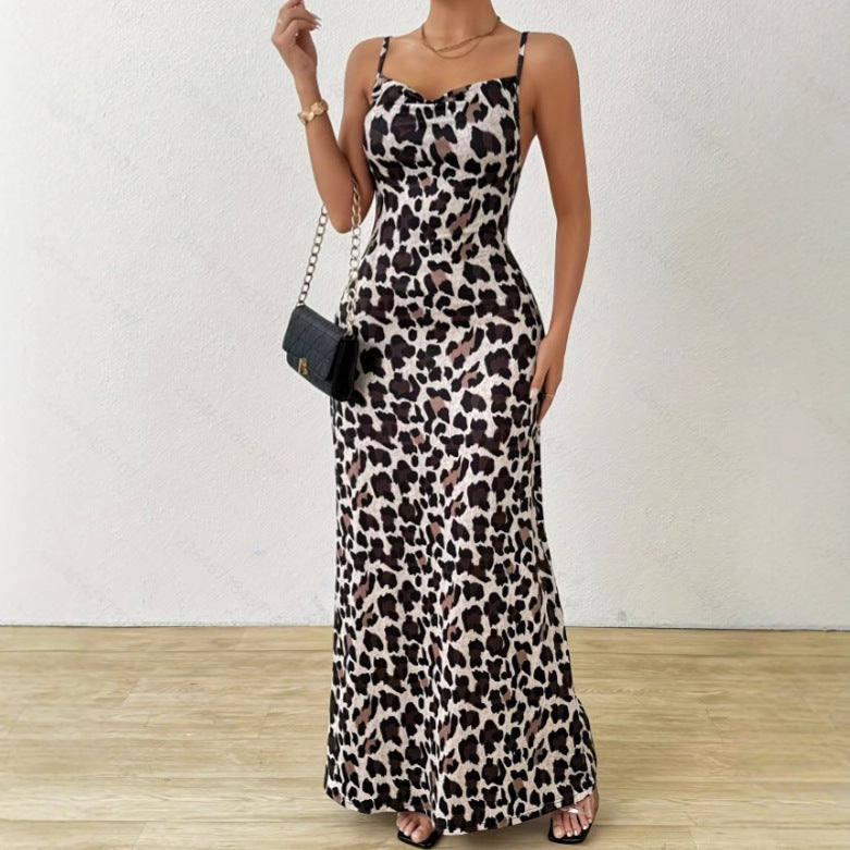 Dames Sexy panterprint zomerjurk | Maxi