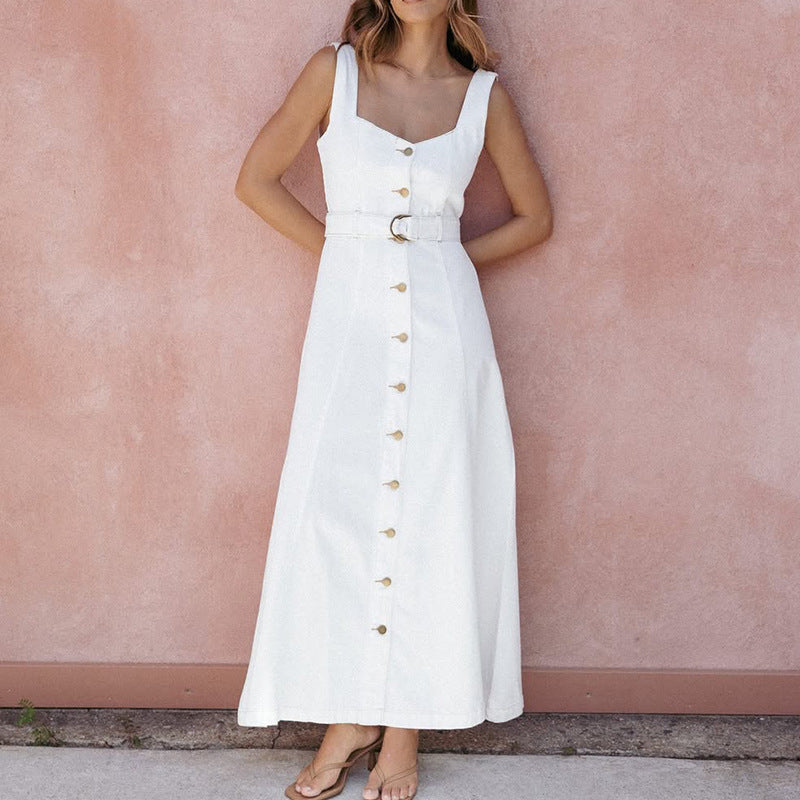 Abito estivo elegante da donna con chiusura a bottoni | Maxi