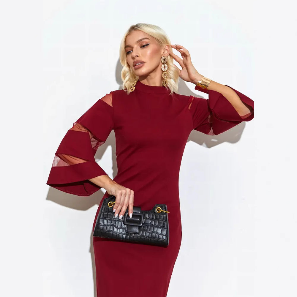 Dames Elegante avondjurk met open schouderdetails | Midi