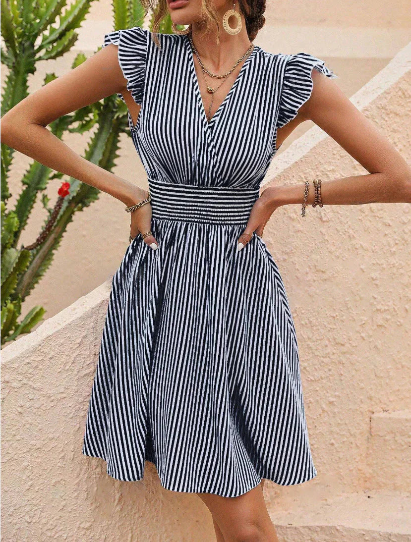 Abito estivo leggero da donna con righe verticali | Mini