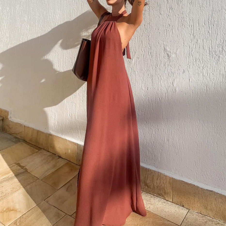 Dames Luchtige Halternek Zomerjurk | Maxi