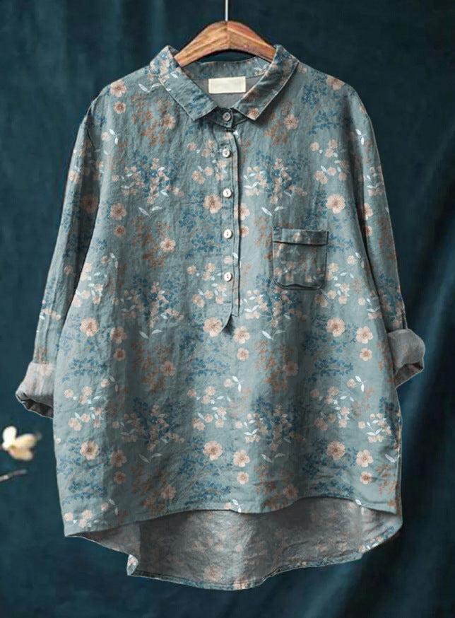 Dames Zomer Blouse | Langarm, Bedrukt