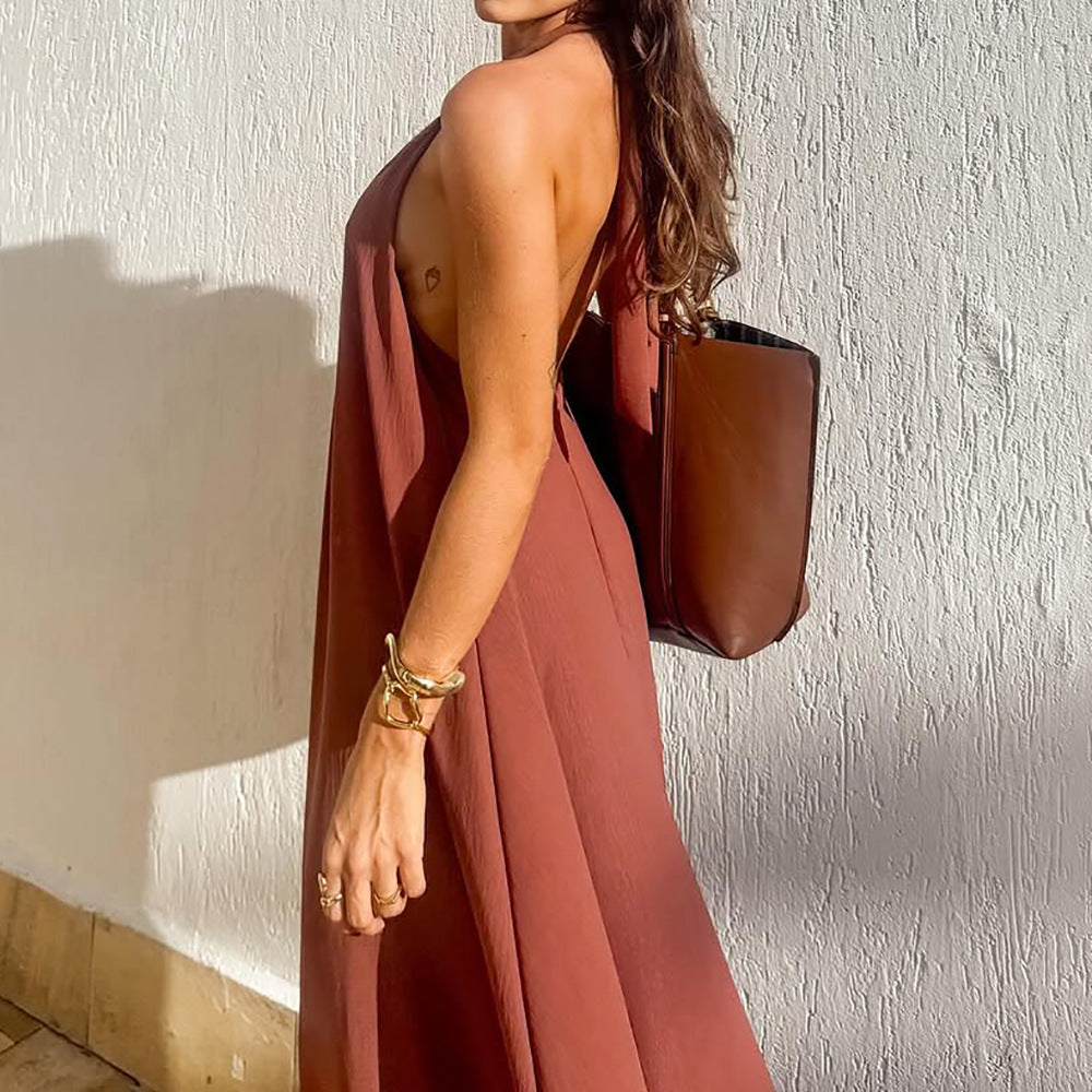 Dames Luchtige Halternek Zomerjurk | Maxi