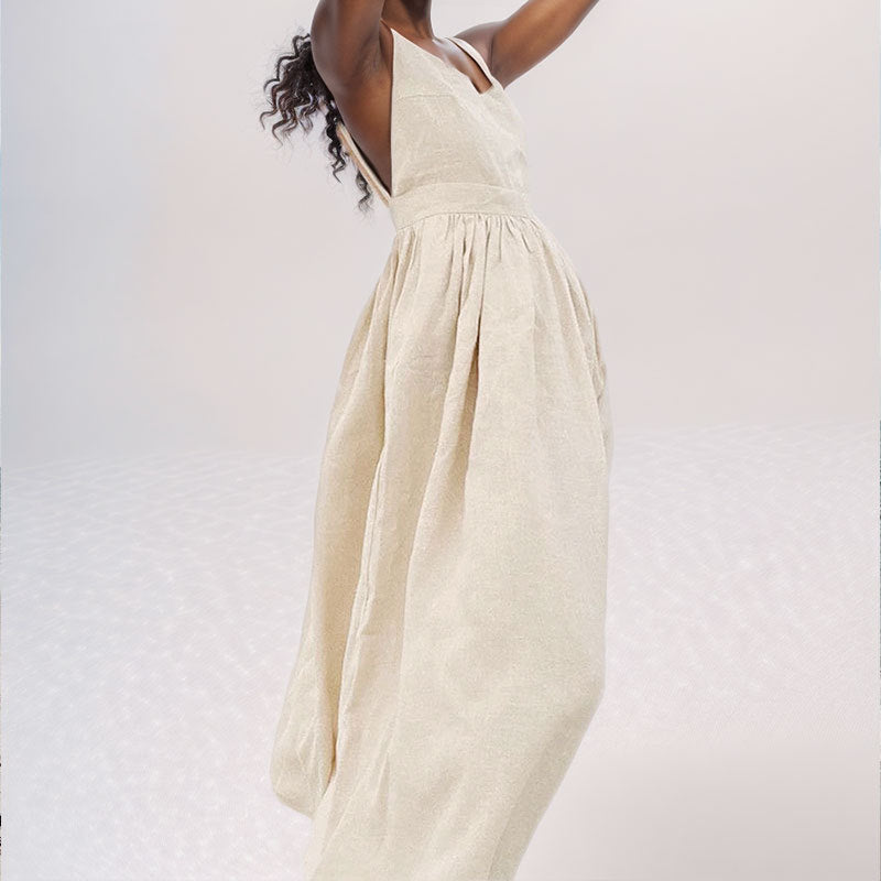 Dames asymmetrische zomerjurk | Midi
