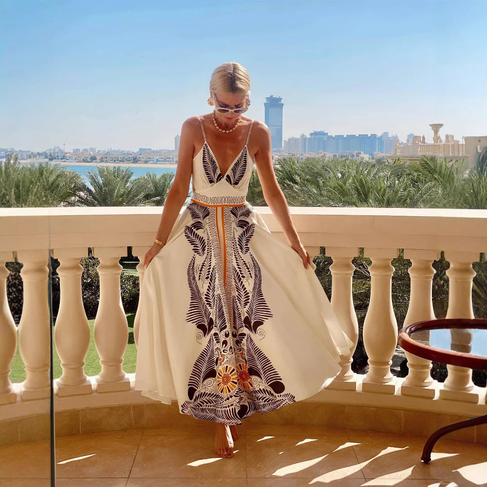 Abito estivo elegante da spiaggia con stampa | Maxi