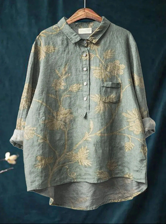 Dames Zomer Blouse | Langarm, Bedrukt
