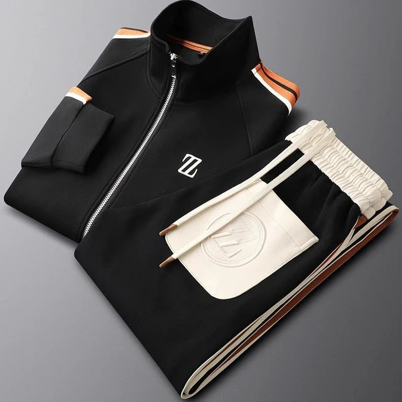 Heren Sportieve Tweedelig Set | Ritssluiting, Joggingbroek