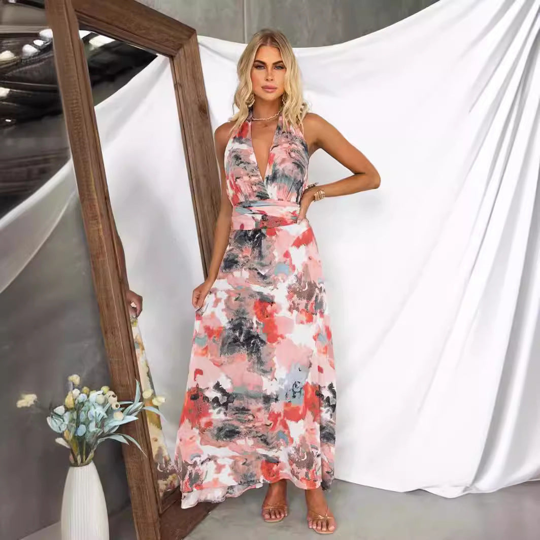Abito estivo elegante da donna con collo all'americana | Maxi