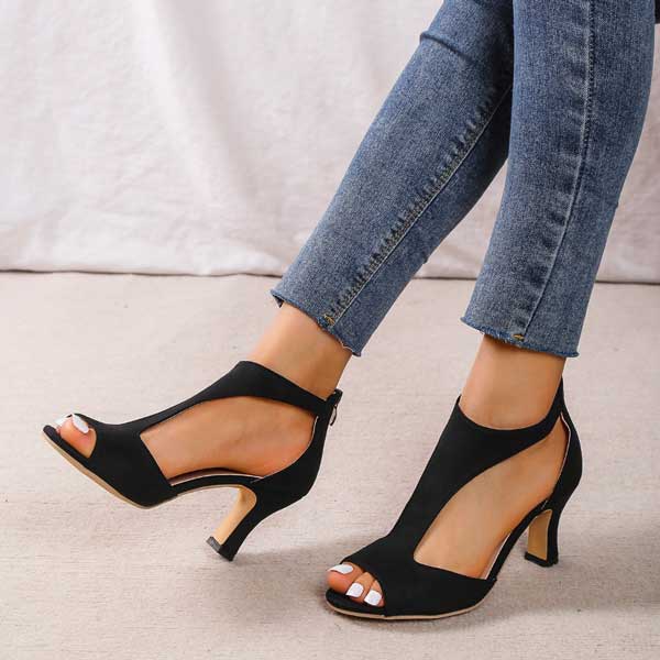 Dames Zomer Sandalen | Open Teen, Hakje