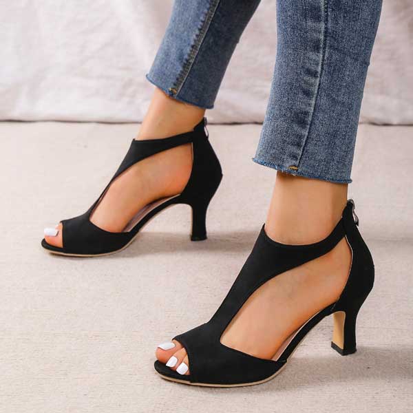 Dames Zomer Sandalen | Open Teen, Hakje