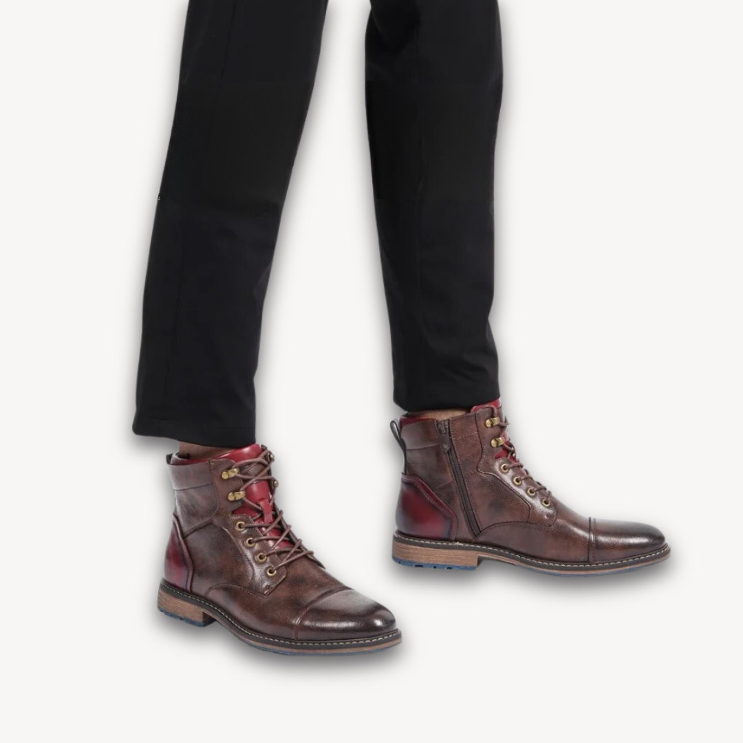 Heren Leren Boots - Comfortabele Casual Enkellaarsjes