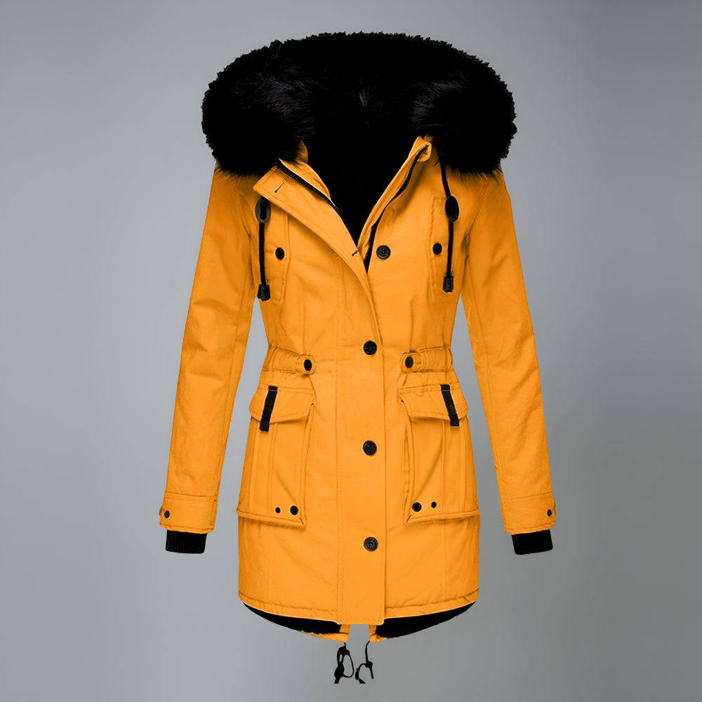 Dames Warme Lange Winterjas Parka – Met Capuchon