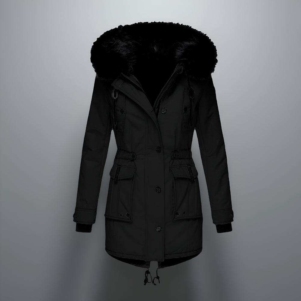 Dames Warme Lange Winterjas Parka – Met Capuchon