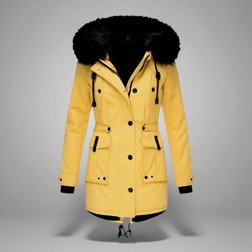 Dames Warme Lange Winterjas Parka – Met Capuchon