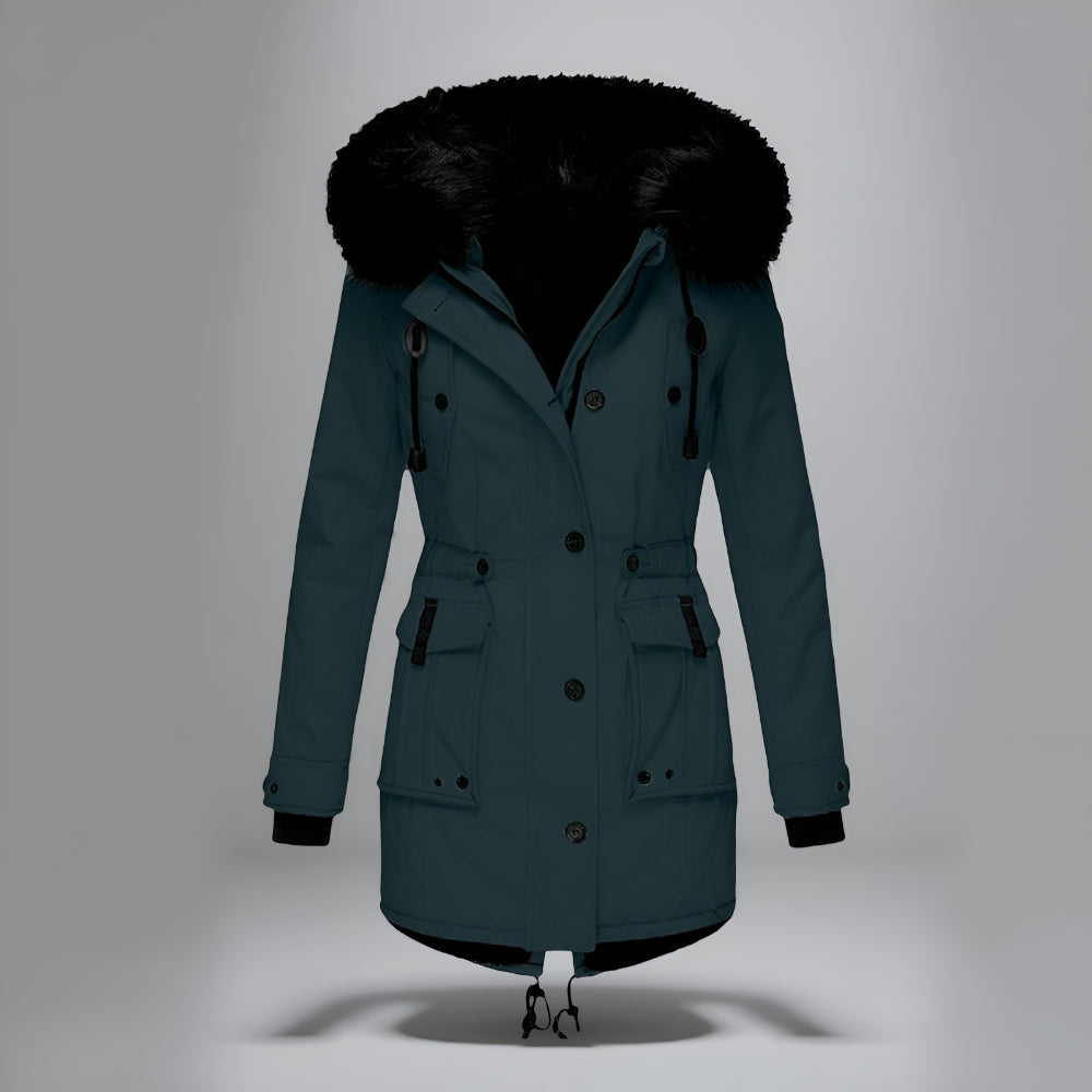 Dames Warme Lange Winterjas Parka – Met Capuchon