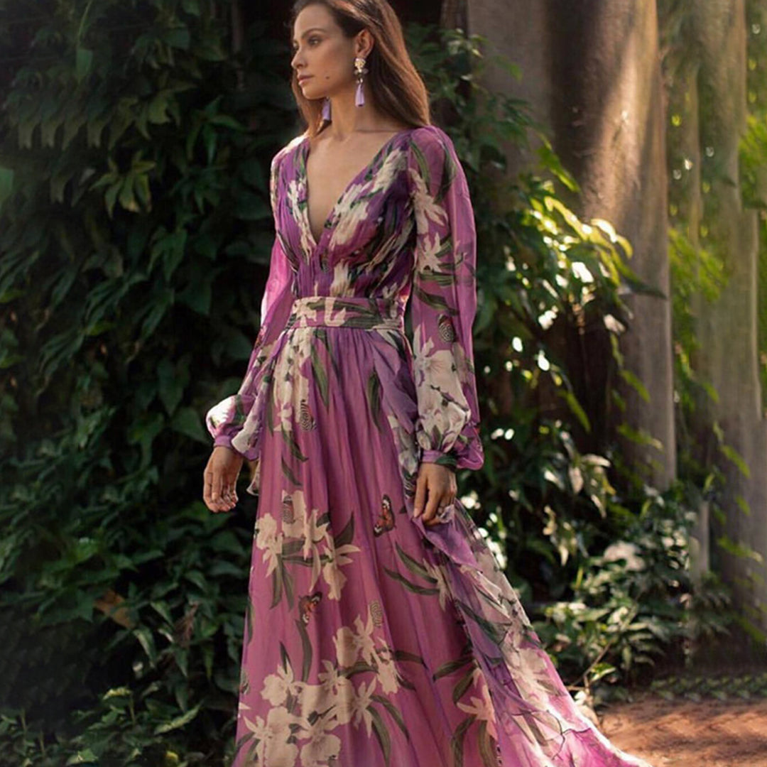 Dames Elegante zomerjurk met bloemenprint | Maxi