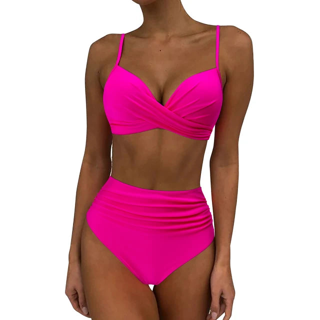 Dames Modieuze Zomer Bikini Set | Hoog Taille, Gewatteerd