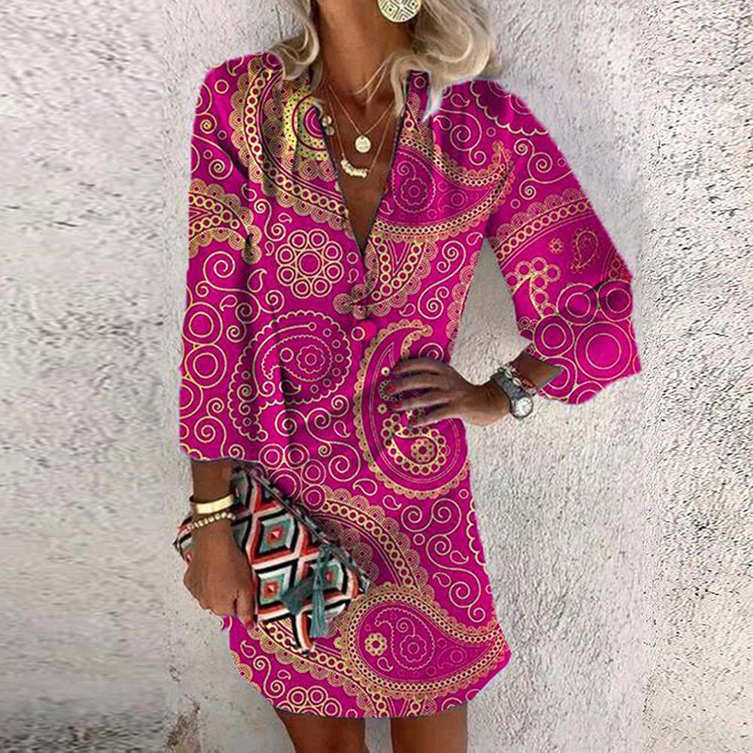 Dames Boho Paisley Zomerjurk | Mini