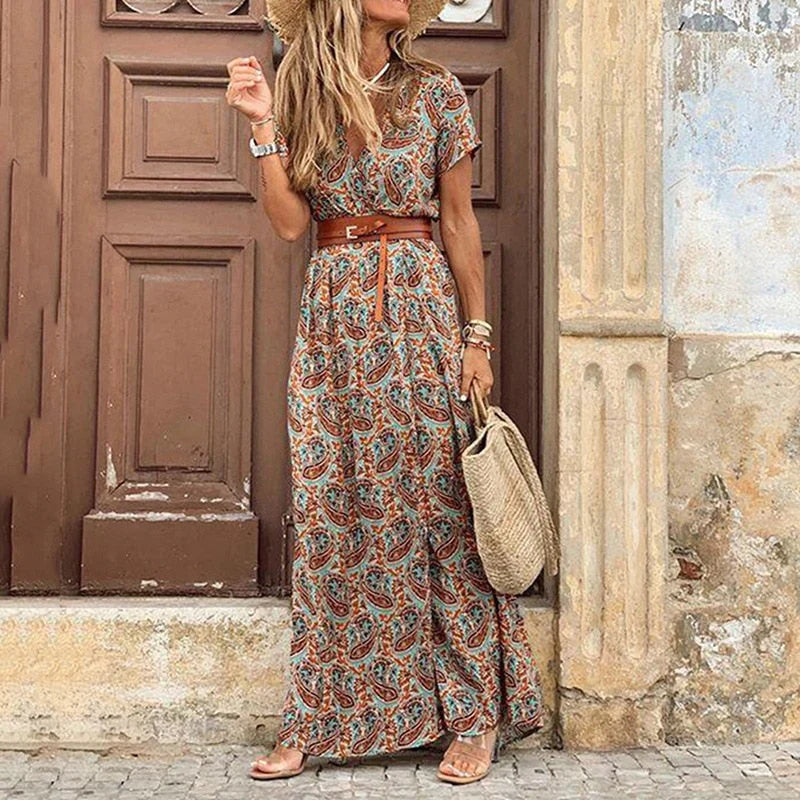 Dames Vintage luchtige zomerjurk | Maxi