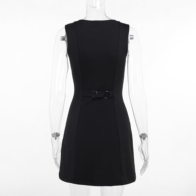 Dames Knoopsluiting A-lijn Zomerjurk | Mini