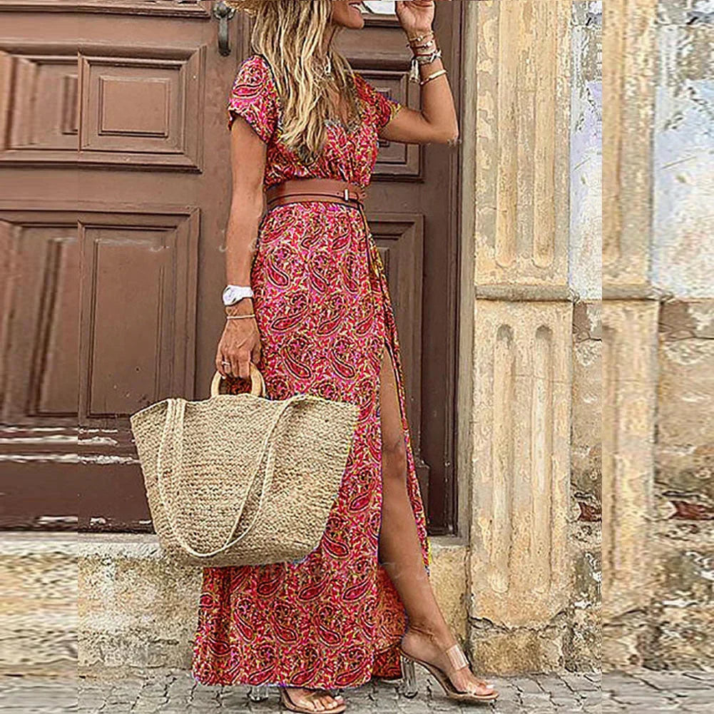 Dames Vintage luchtige zomerjurk | Maxi