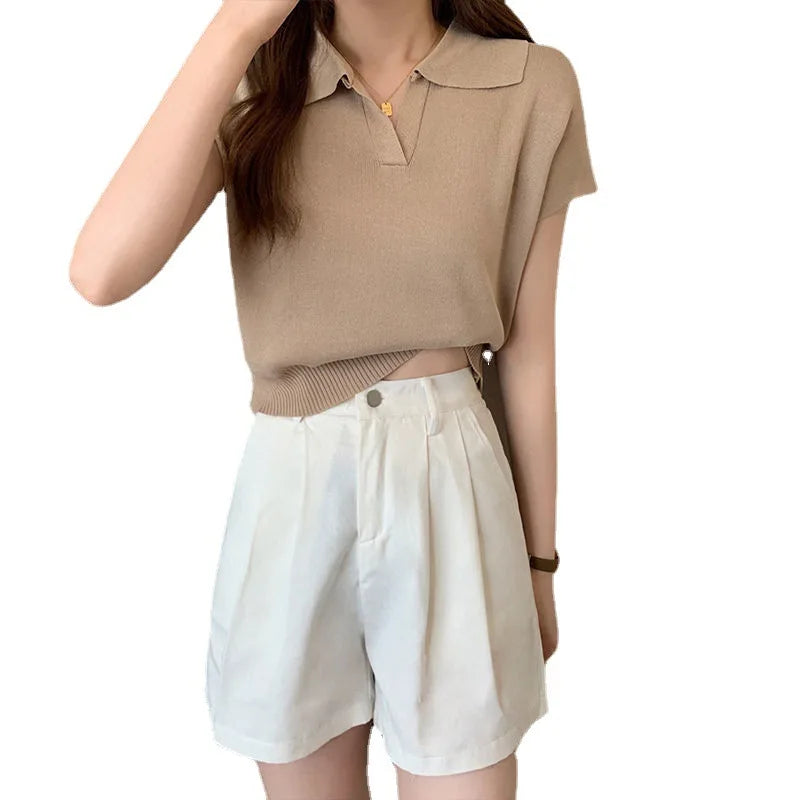 Dames Elegante Zomer Poloshirt | Kort, Lichtgewicht