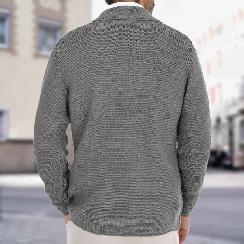 Heren Gebreide Blazer | Lang, Dubbel Knoopsluiting