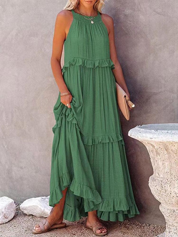 Abito estivo arioso da donna con ruches | Maxi