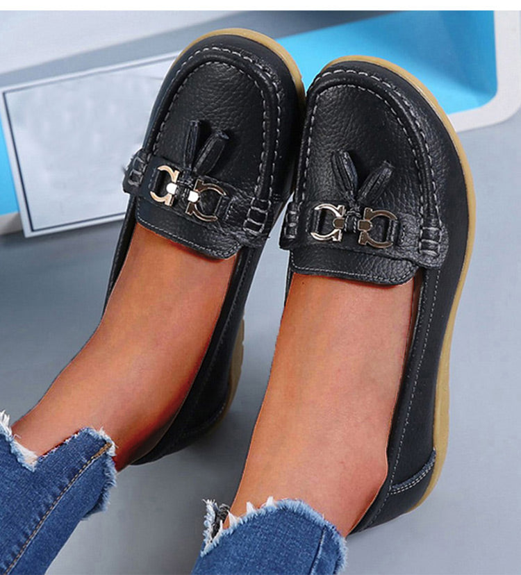 Dames Comfortabele Schoenen | Loafers met Kwastjes