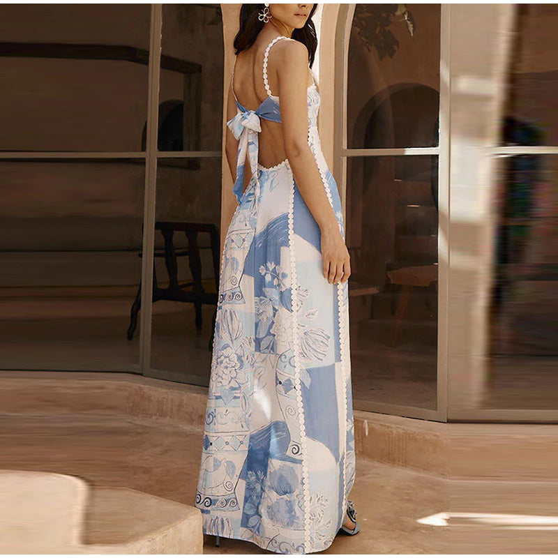 Dames Elegante zomerjurk met lapjesmotief | Maxi
