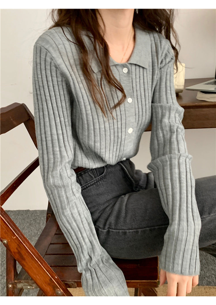 Dames Casual Zomer Pullover | Langarm, Geribbeld