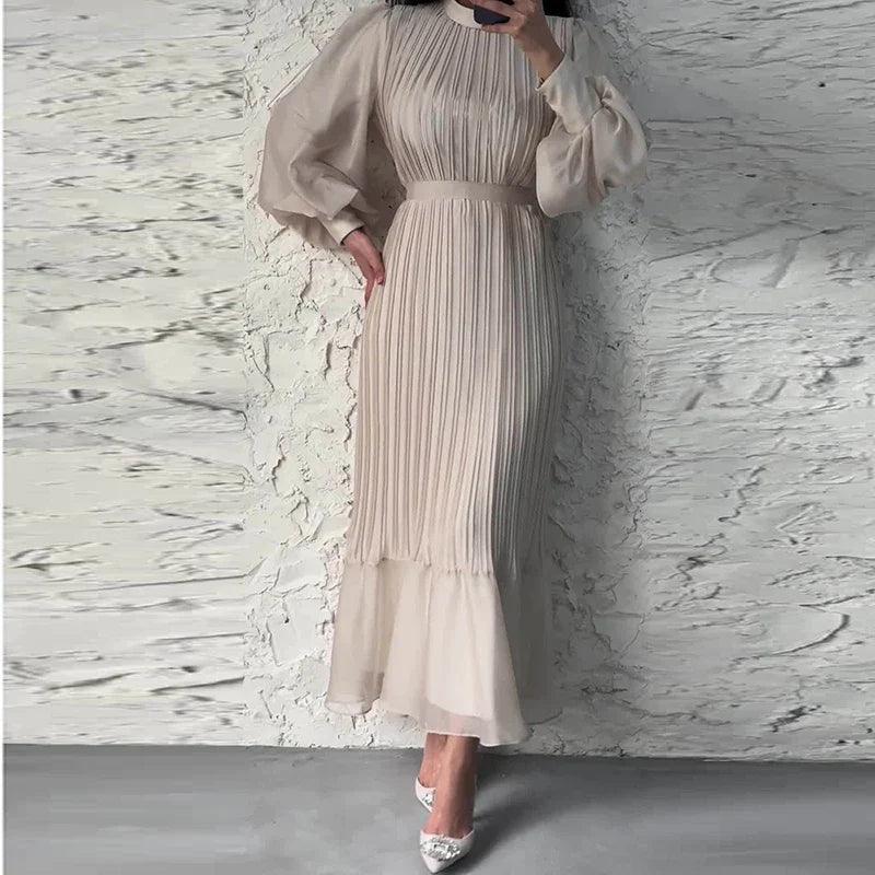 Dames Elegante geplisseerde avondjurk | Maxi